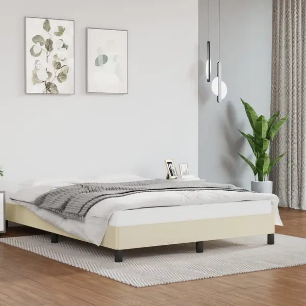 Gossi cadru de pat, crem, 140x200 cm, piele ecologica