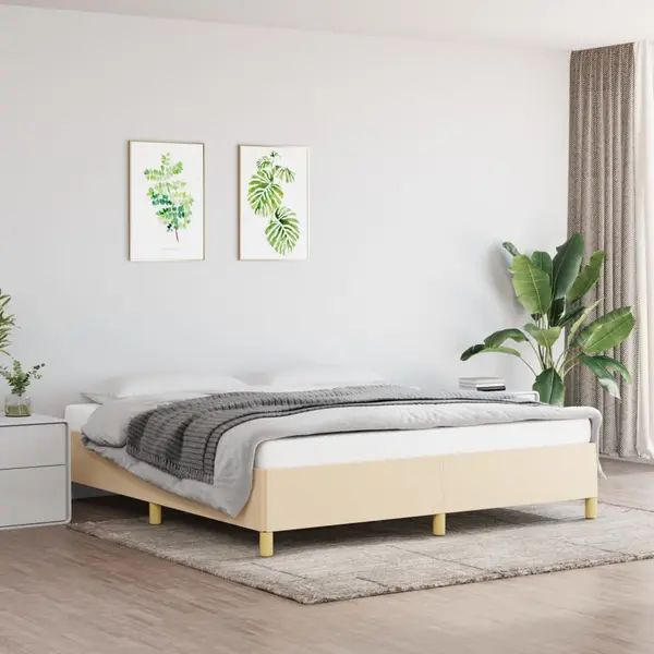 Gossi cadru de pat, crem, 160 x 200 cm, material textil