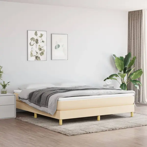 Gossi cadru de pat, crem, 180 x 200 cm, material textil