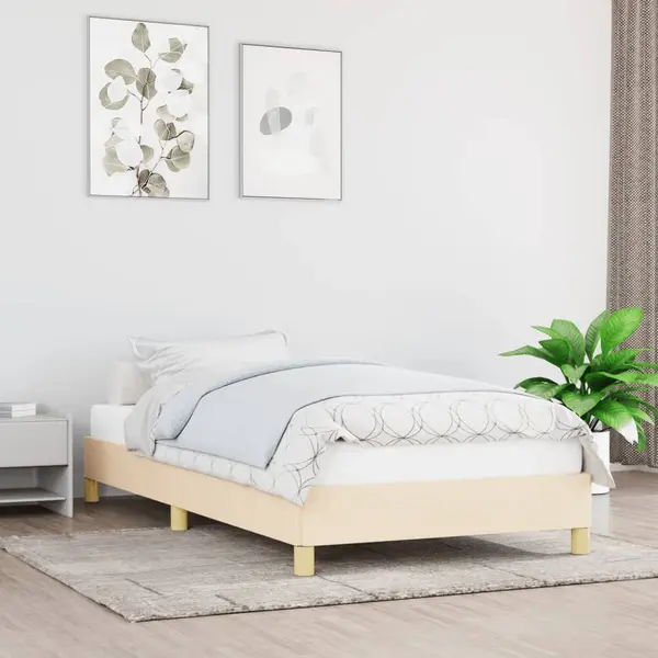 Gossi cadru de pat, crem, 80x200 cm, material textil
