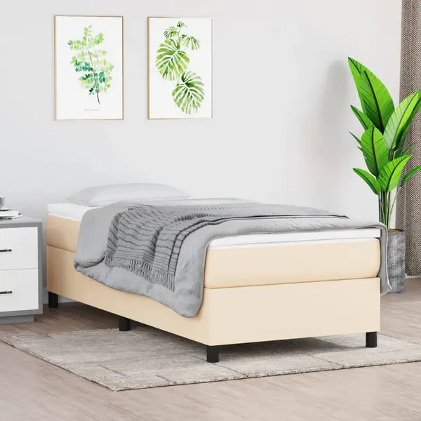 Gossi cadru de pat, crem, 80x200 cm, material textil
