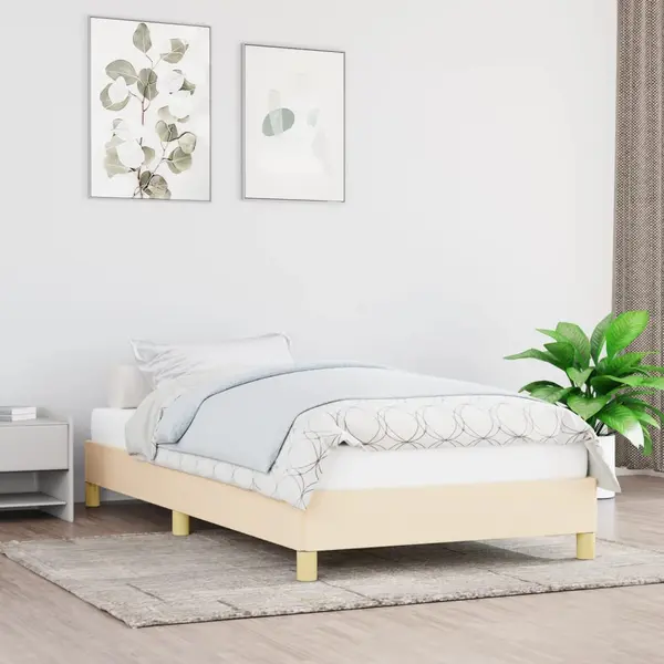 Gossi cadru de pat, crem, 90 x 200 cm, material textil