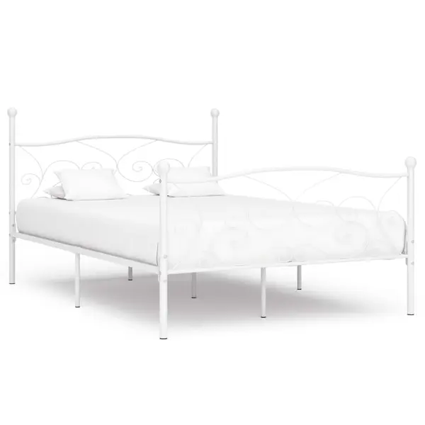 Gossi cadru de pat cu baza din sipci, alb, 120 x 200 cm, metal