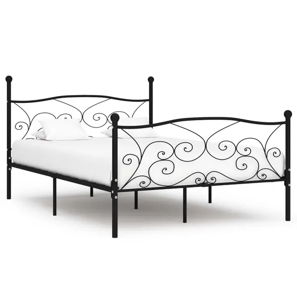 Gossi cadru de pat cu baza din sipci, negru, 120 x 200 cm, metal