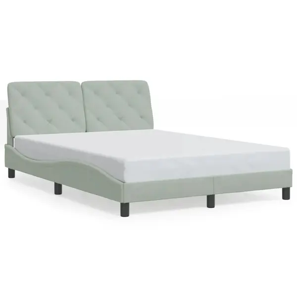 Gossi cadru de pat cu lumini led, gri deschis, 120x200 cm, catifea