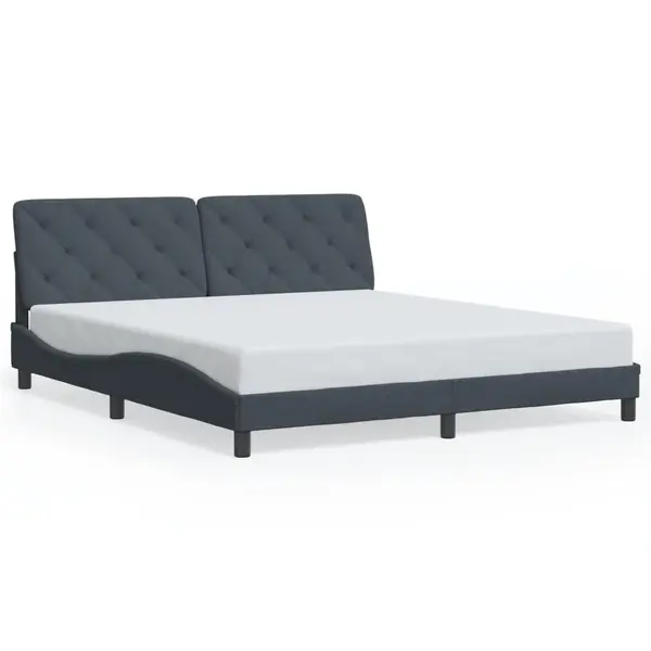 Gossi cadru de pat cu lumini led, gri inchis, 180x200 cm, catifea