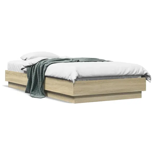 Gossi cadru de pat cu lumini led, stejar sonoma, 75x190 cm
