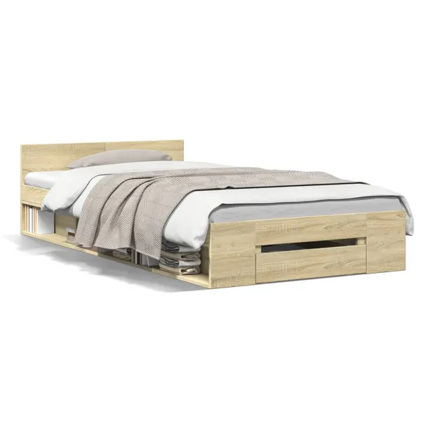 Gossi cadru de pat cu sertar stejar sonoma 100x200 cm lemn prelucrat