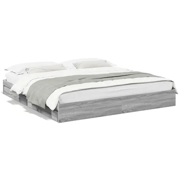 Gossi cadru de pat cu sertare gri sonoma 180x200 cm lemn prelucrat