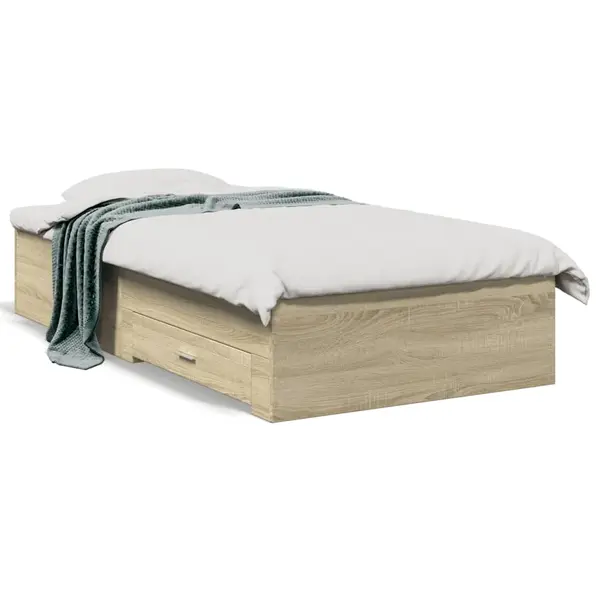 Gossi cadru de pat cu sertare stejar sonoma 100x200 cm lemn prelucrat
