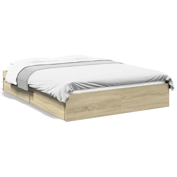 Gossi cadru de pat cu sertare stejar sonoma 120x200 cm lemn prelucrat