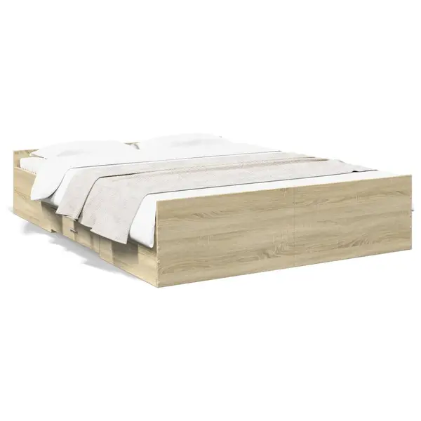 Gossi cadru de pat cu sertare stejar sonoma 150x200 cm lemn prelucrat