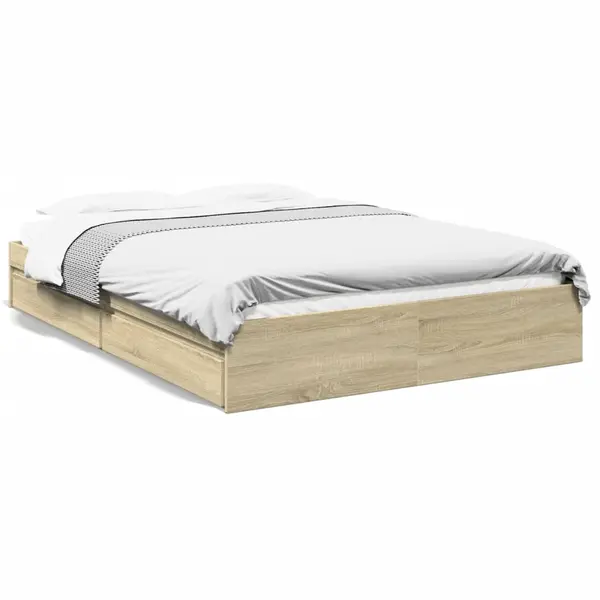 Gossi cadru de pat cu sertare stejar sonoma 160x200 cm lemn prelucrat