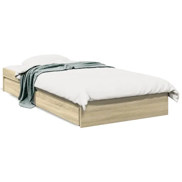 Gossi cadru de pat cu sertare stejar sonoma 75x190 cm lemn prelucrat