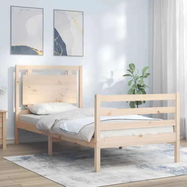 Gossi cadru de pat cu tablie, 100x200 cm, lemn masiv