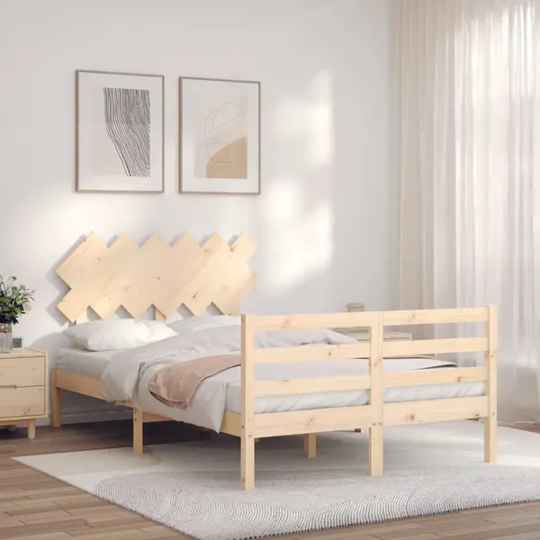 Gossi cadru de pat cu tablie, 120x200 cm, lemn masiv