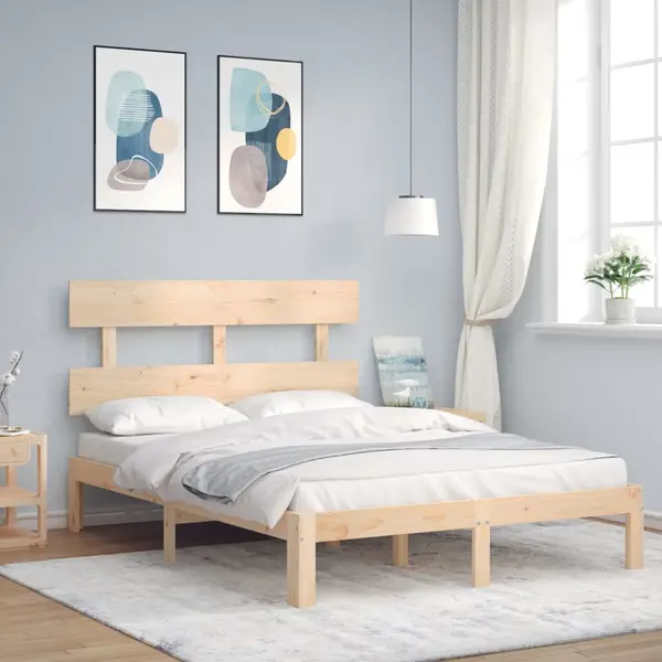 Gossi cadru de pat cu tablie, 140x200 cm, lemn masiv