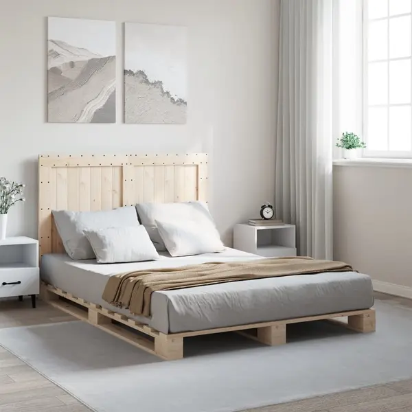 Gossi cadru de pat cu tablie, 140x200 cm, lemn masiv de pin