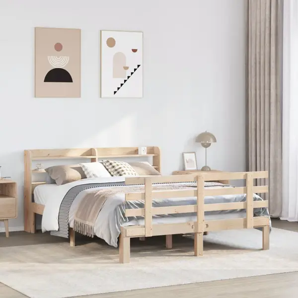 Gossi cadru de pat cu tablie, 150x200 cm lemn masiv pin