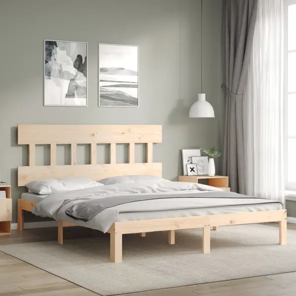 Gossi cadru de pat cu tablie, 160x200 cm, lemn masiv