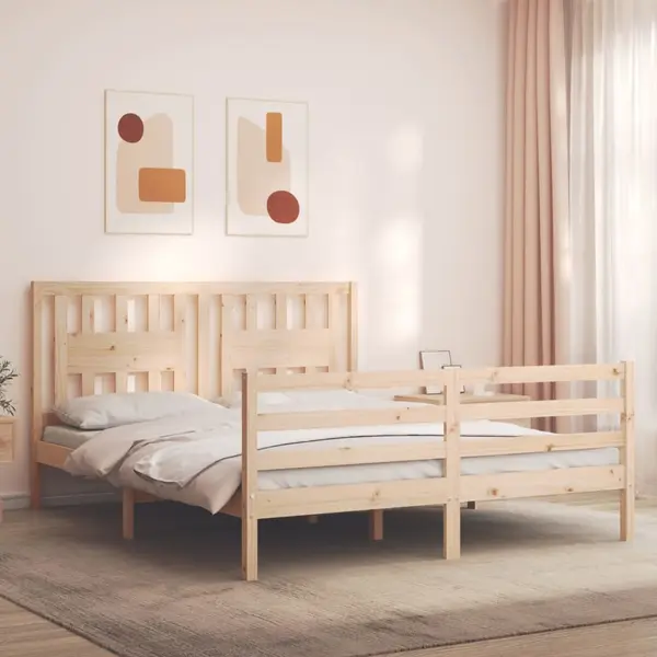 Gossi cadru de pat cu tablie, 160x200 cm, lemn masiv