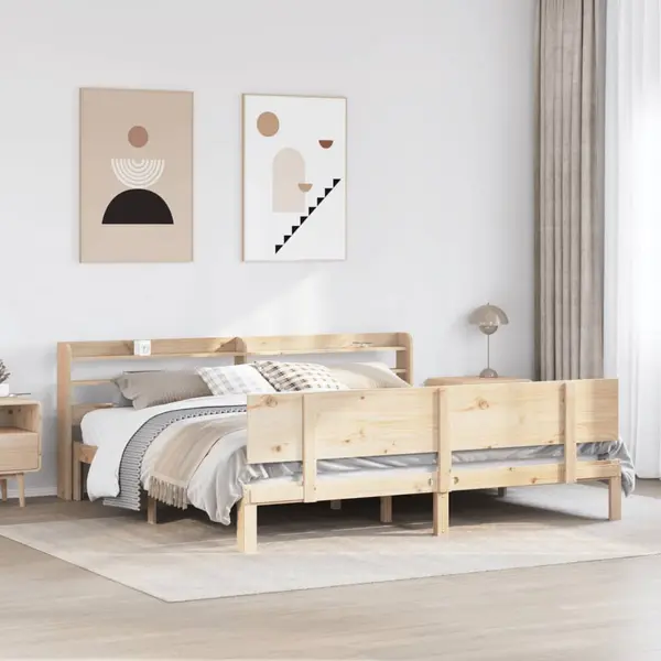 Gossi cadru de pat cu tablie, 180x200 cm, lemn masiv de pin