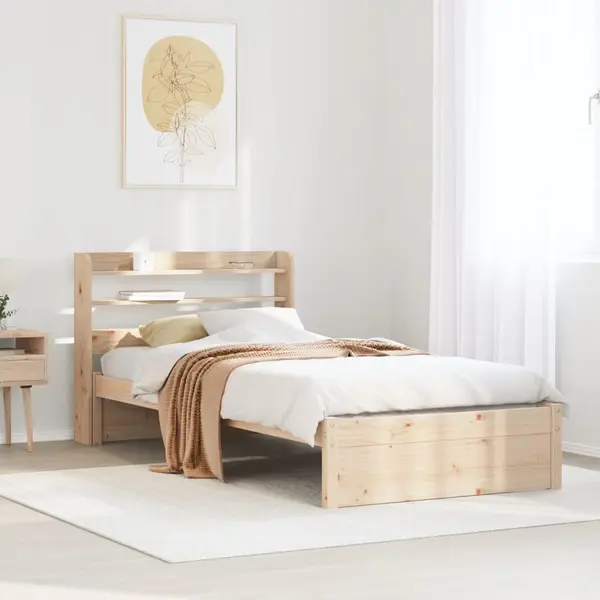 Gossi cadru de pat cu tablie, 75x190 cm, lemn masiv de pin