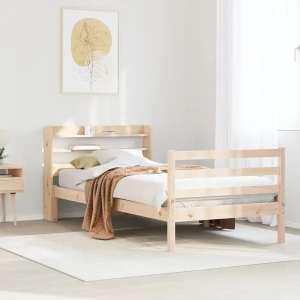 Gossi cadru de pat cu tablie, 90x190 cm, lemn masiv pin