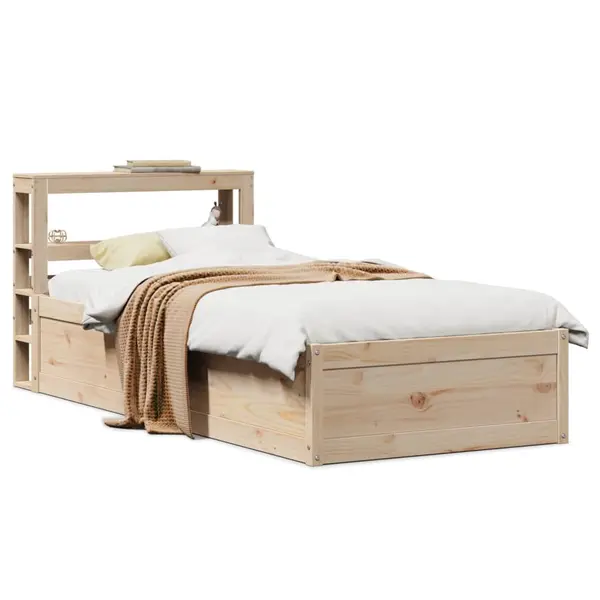Gossi cadru de pat cu tablie, 90x190 cm, lemn masiv pin