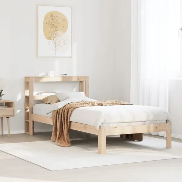 Gossi cadru de pat cu tablie, 90x200 cm, lemn masiv de pin
