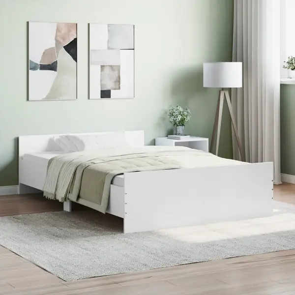 Gossi cadru de pat cu tablie, alb, 120x190 cm