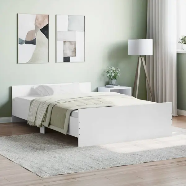 Gossi cadru de pat cu tablie, alb, 120x200 cm