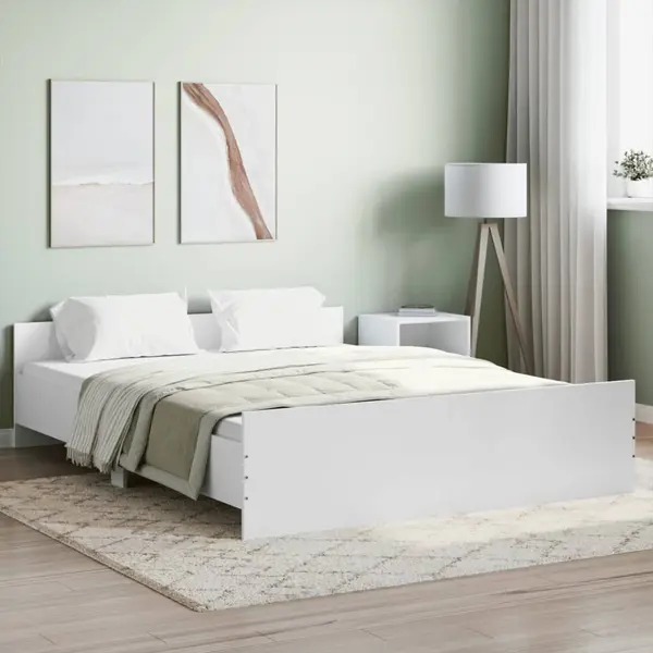 Gossi cadru de pat cu tablie, alb, 150x200 cm