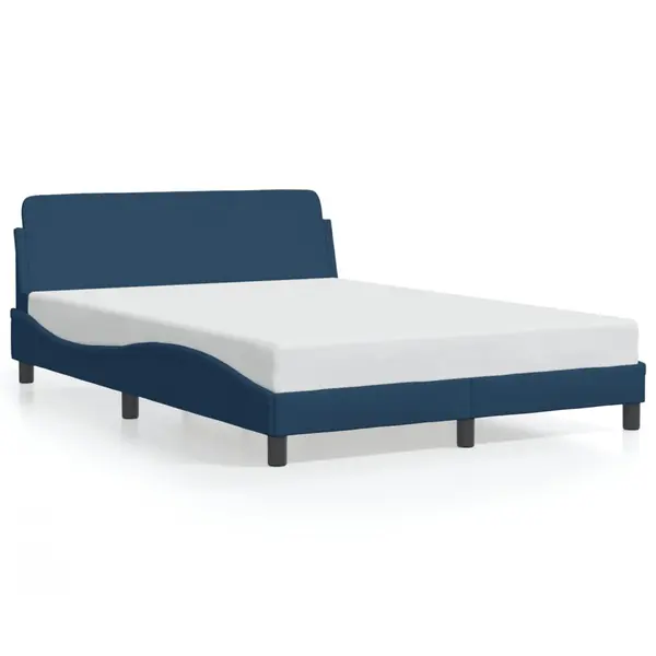 Gossi cadru de pat cu tablie, albastru, 140x200 cm, textil