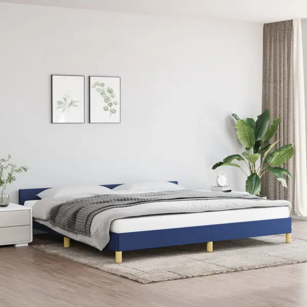 Gossi cadru de pat cu tablie, albastru, 200x200 cm, textil