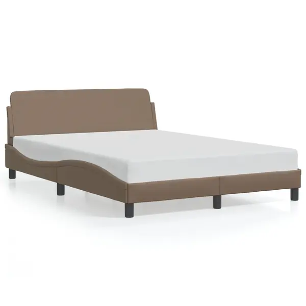 Gossi cadru de pat cu tablie, cappuccino, 120x200 cm, piele ecologica