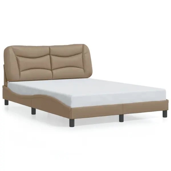 Gossi cadru de pat cu tablie, cappuccino, 140x200 cm, piele ecologica