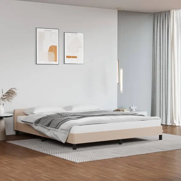 Gossi cadru de pat cu tablie fara saltea, cappuccino, 160x200 cm