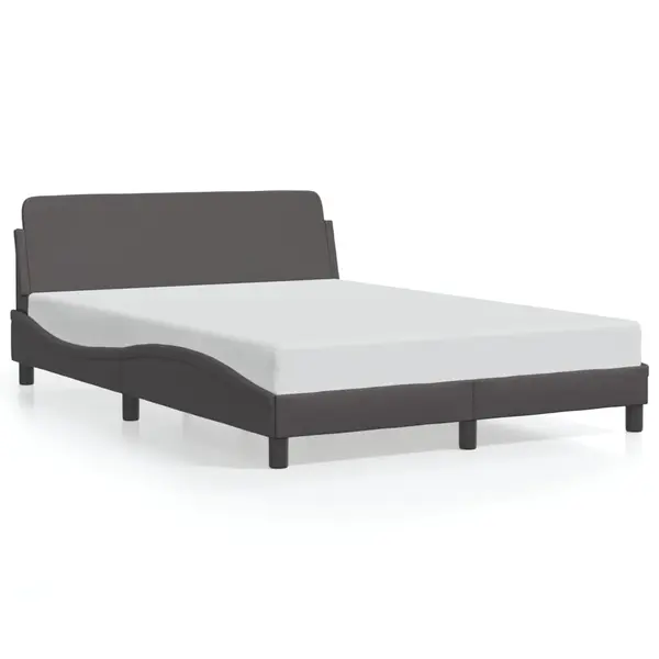 Gossi cadru de pat cu tablie, gri, 120x200 cm, piele ecologica