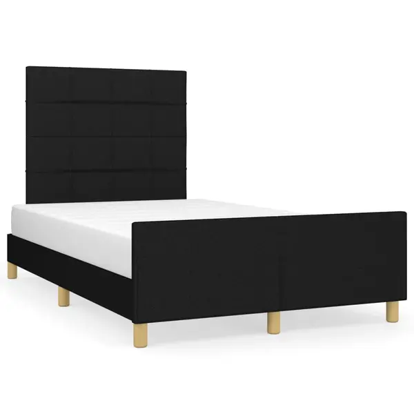 Gossi cadru de pat cu tablie, negru, 120x190 cm, material textil