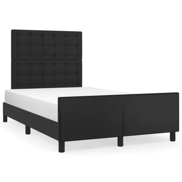 Gossi cadru de pat cu tablie, negru, 120x190 cm, piele ecologica