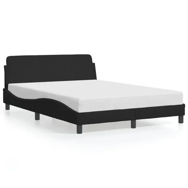 Gossi cadru de pat cu tablie, negru, 120x200 cm, catifea