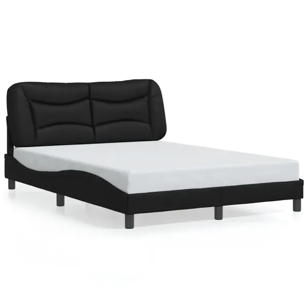 Gossi cadru de pat cu tablie, negru, 120x200 cm, piele ecologica
