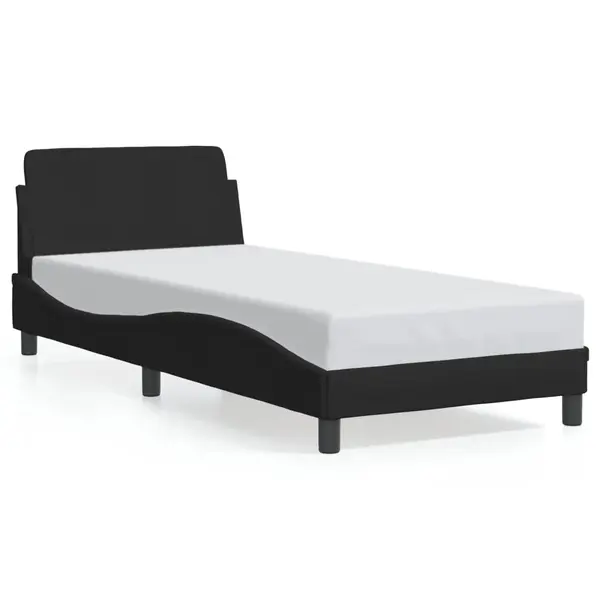 Gossi cadru de pat cu tablie, negru, 80x200 cm, textil
