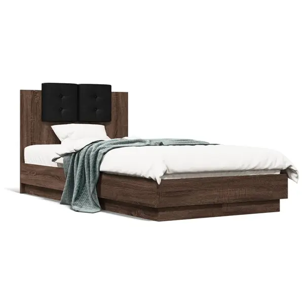 Gossi cadru de pat cu tablie stejar maro 75x190 cm lemn prelucrat
