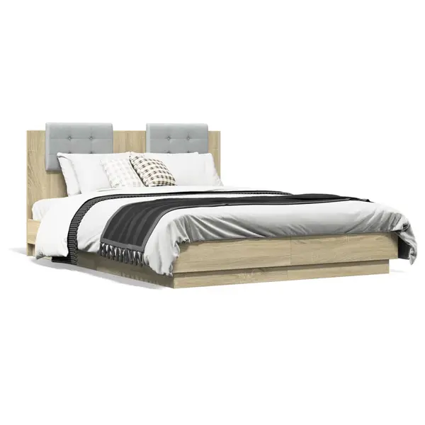 Gossi cadru de pat cu tablie stejar sonoma 120x190 cm lemn prelucrat