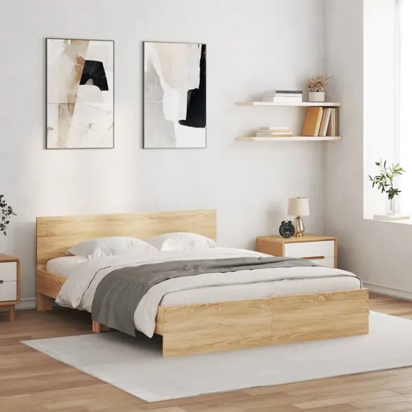 Gossi cadru de pat cu tablie, stejar sonoma, 140x200 cm