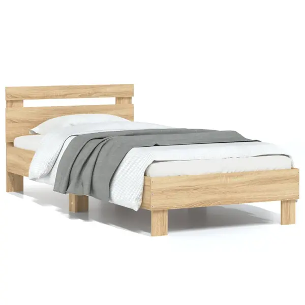 Gossi cadru de pat cu tablie stejar sonoma 90x190 cm lemn prelucrat
