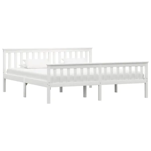 Gossi cadru de pat din lemn masiv de pin, alb, 180 x 200 cm