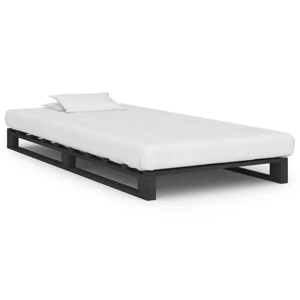 Gossi cadru de pat din paleti, gri, 100 x 200 cm, lemn masiv de pin